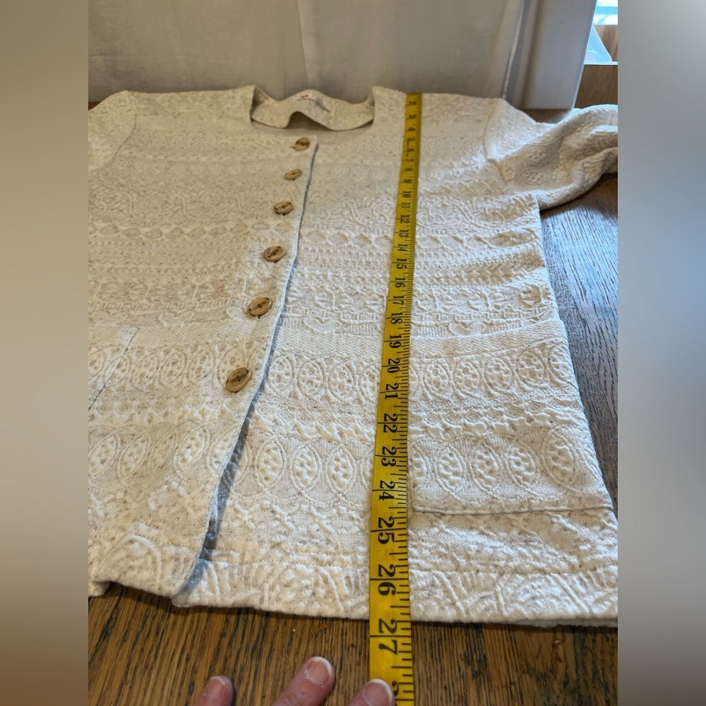 MARIE CLAIRE Cream Vintage Textured Cardigan Size M - Picture 11 of 11